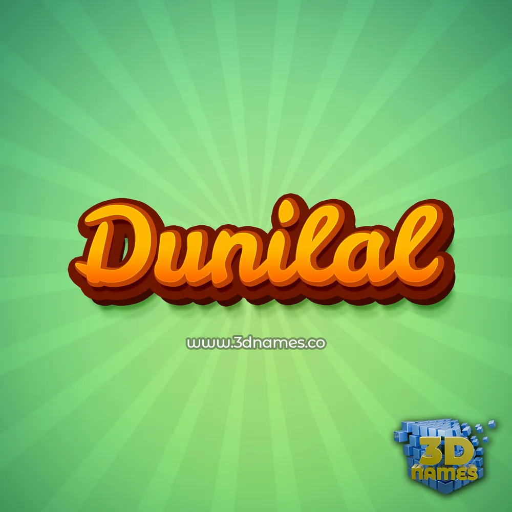 dunilal in Green Rays style - 3D name wallpaper