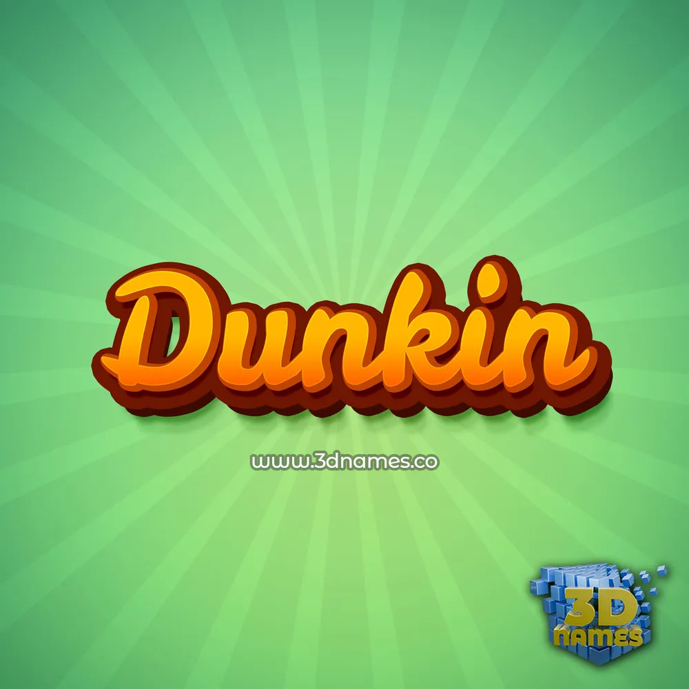 dunkin in Green Rays style - 3D name wallpaper