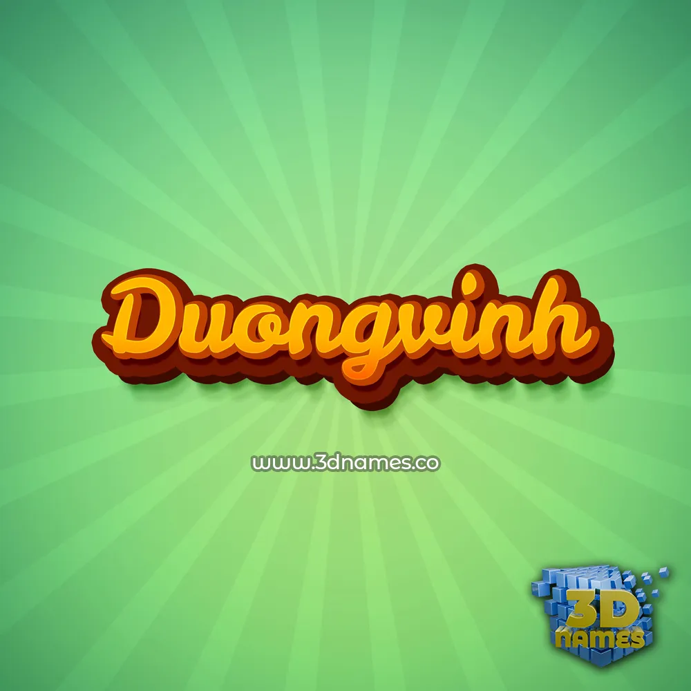 duongvinh in Green Rays style - 3D name wallpaper