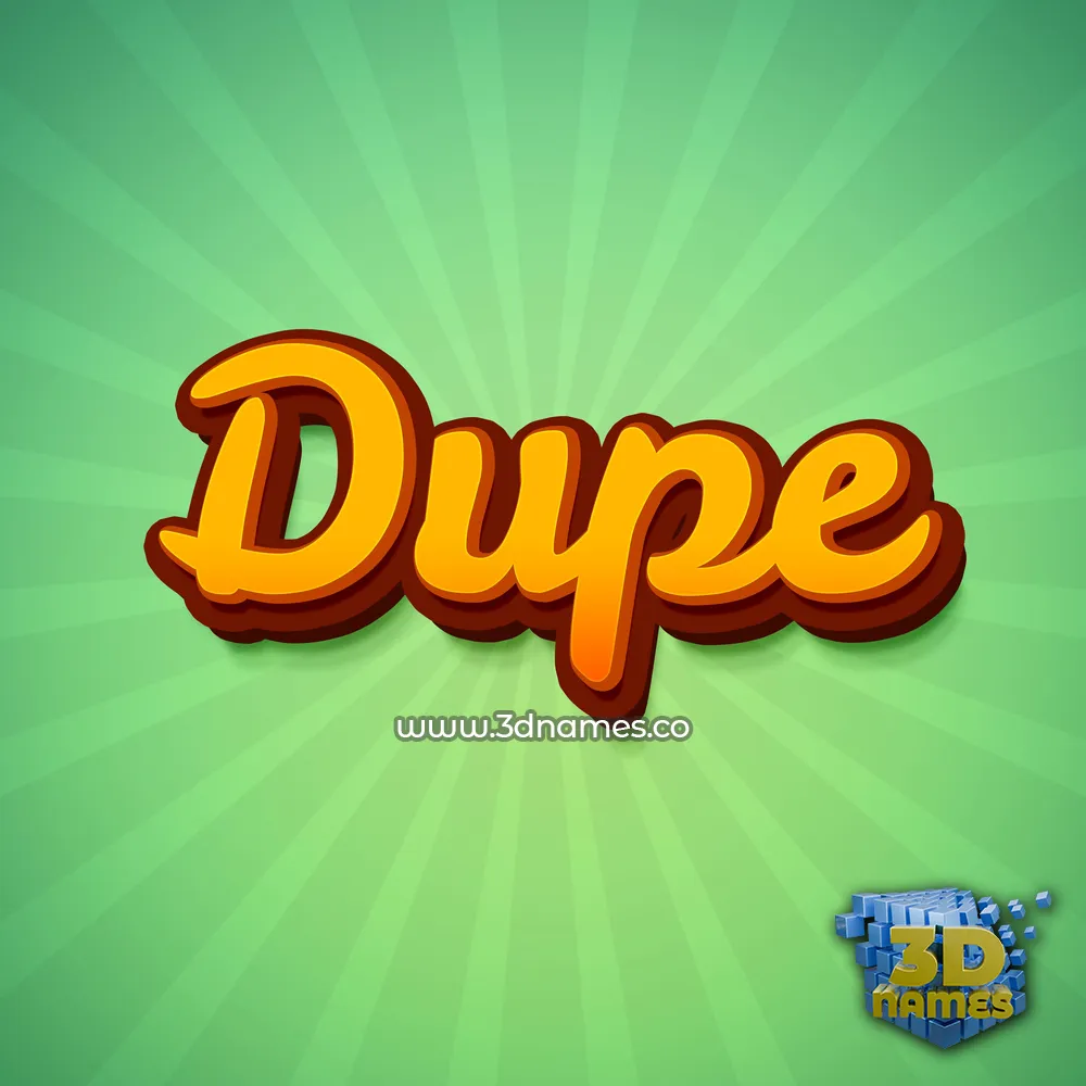 dupe in Green Rays style - 3D name wallpaper