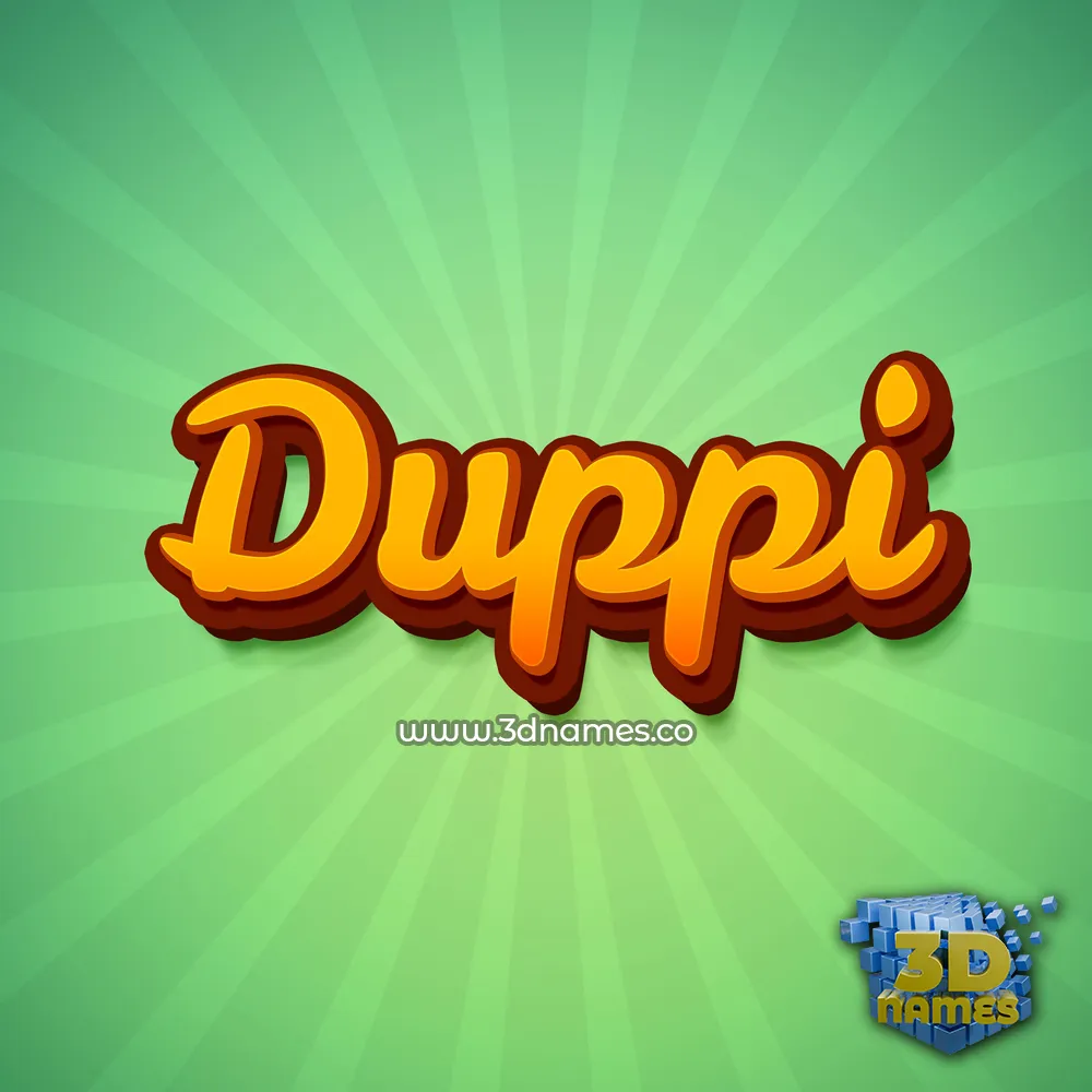 duppi in Green Rays style - 3D name wallpaper