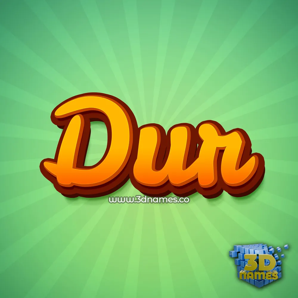 dur in Green Rays style - 3D name wallpaper