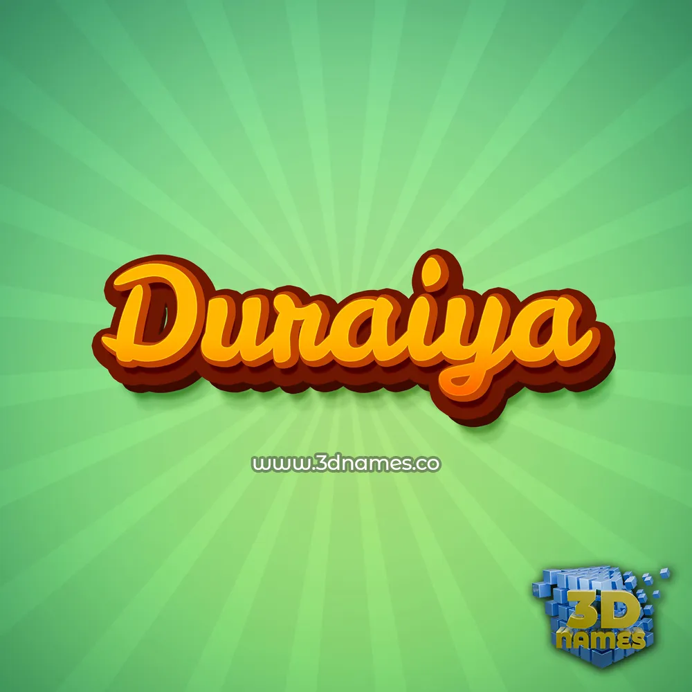 duraiya in Green Rays style - 3D name wallpaper