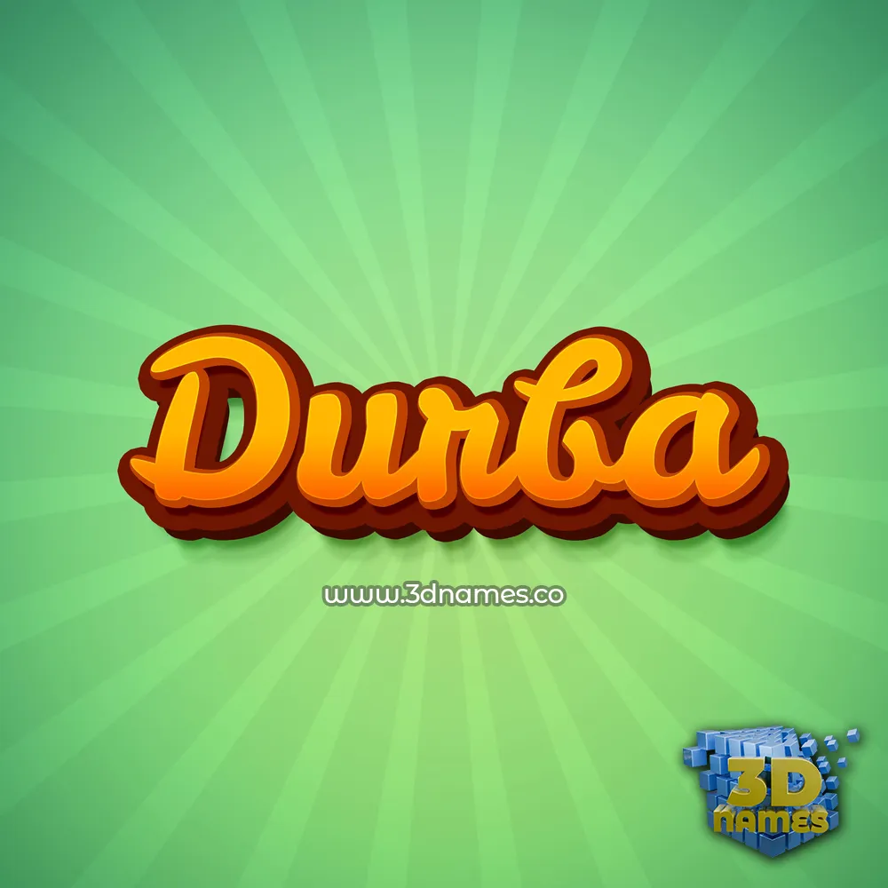 durba in Green Rays style - 3D name wallpaper