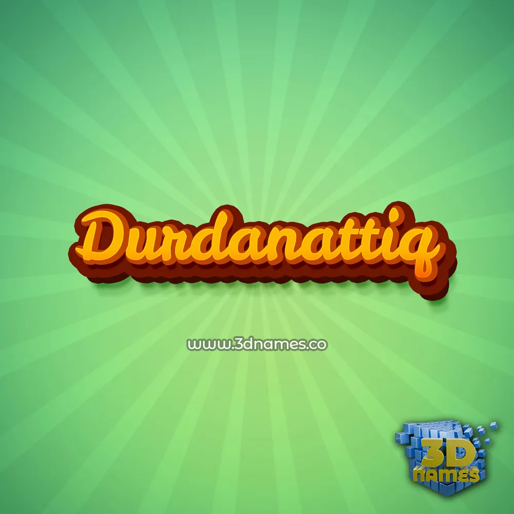 durdanattiq in Green Rays style - 3D name wallpaper