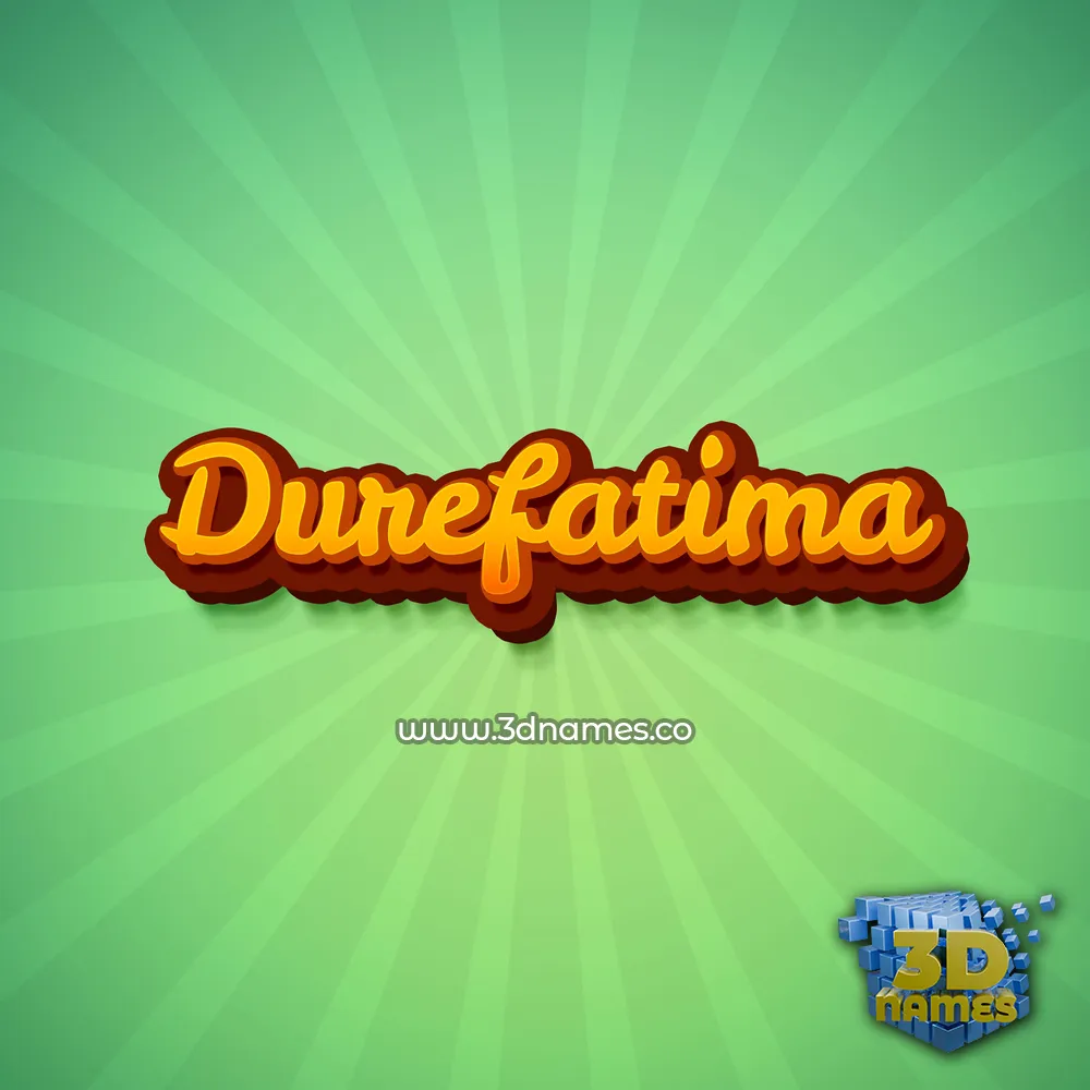 durefatima in Green Rays style - 3D name wallpaper