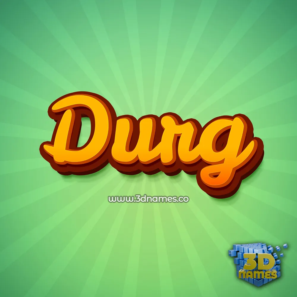 durg in Green Rays style - 3D name wallpaper