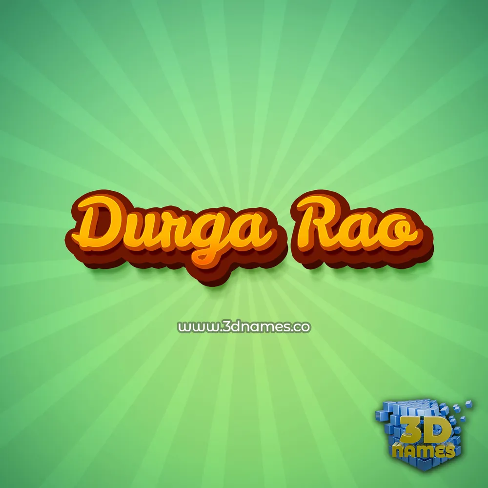 durga rao in Green Rays style - 3D name wallpaper
