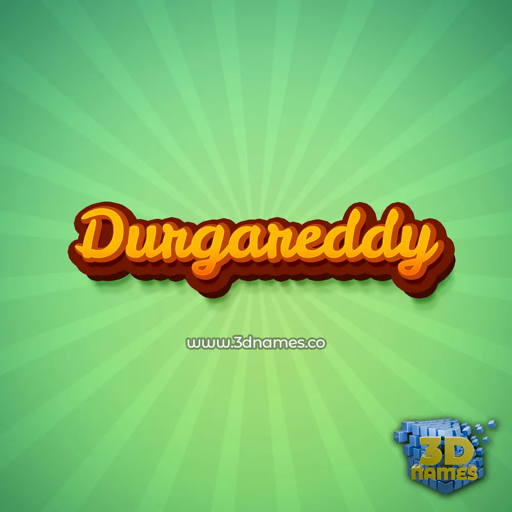 durgareddy in Green Rays style - 3D name wallpaper