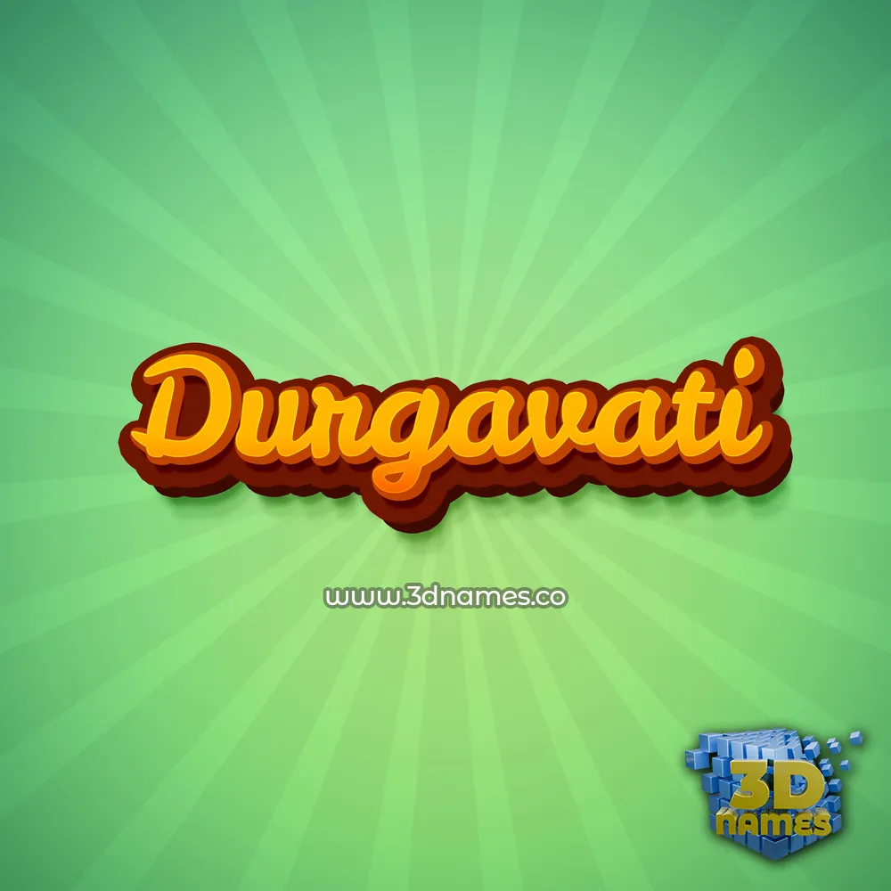 durgavati in Green Rays style - 3D name wallpaper