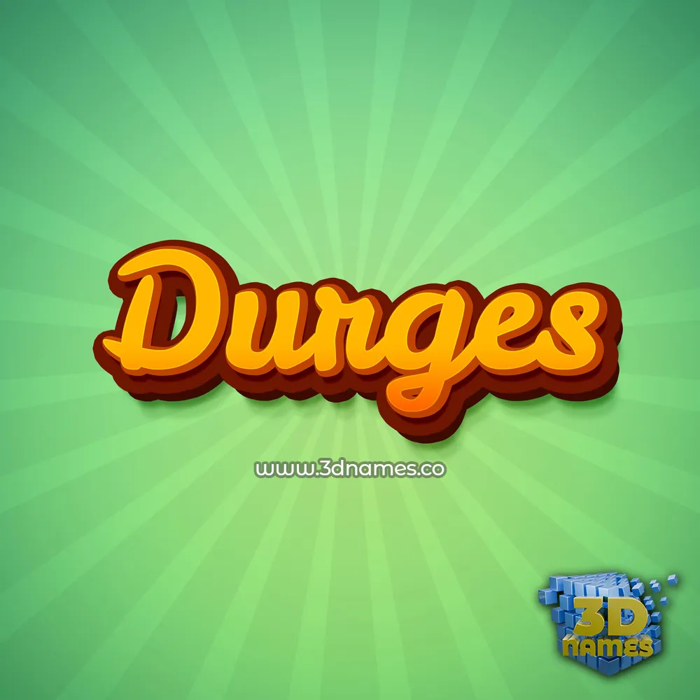 durges in Green Rays style - 3D name wallpaper