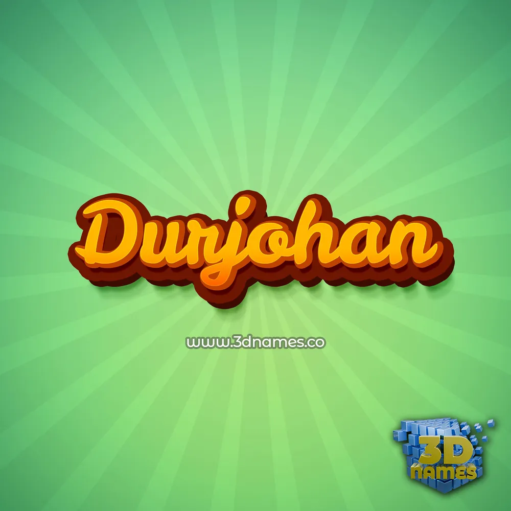 durjohan in Green Rays style - 3D name wallpaper