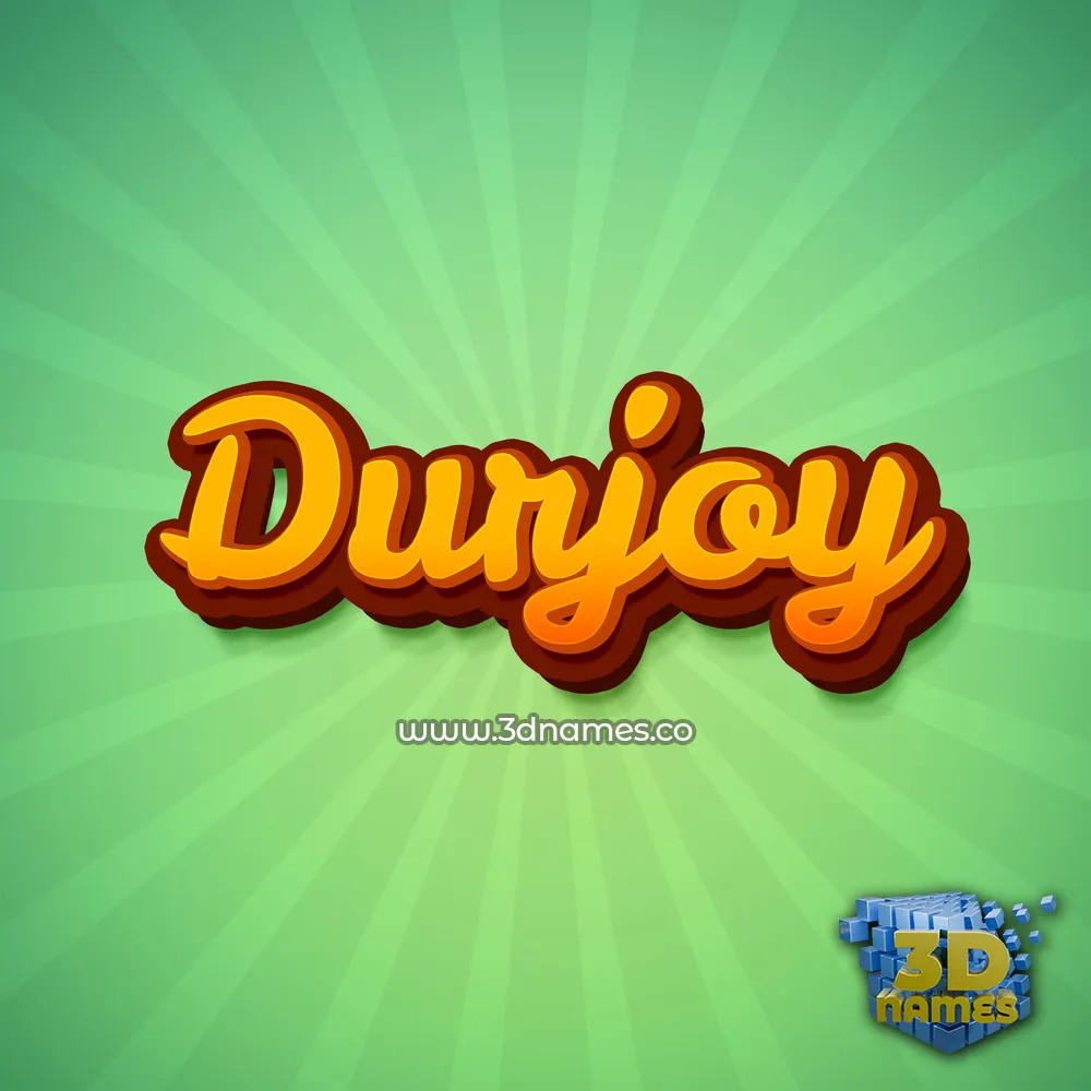 durjoy in Green Rays style - 3D name wallpaper