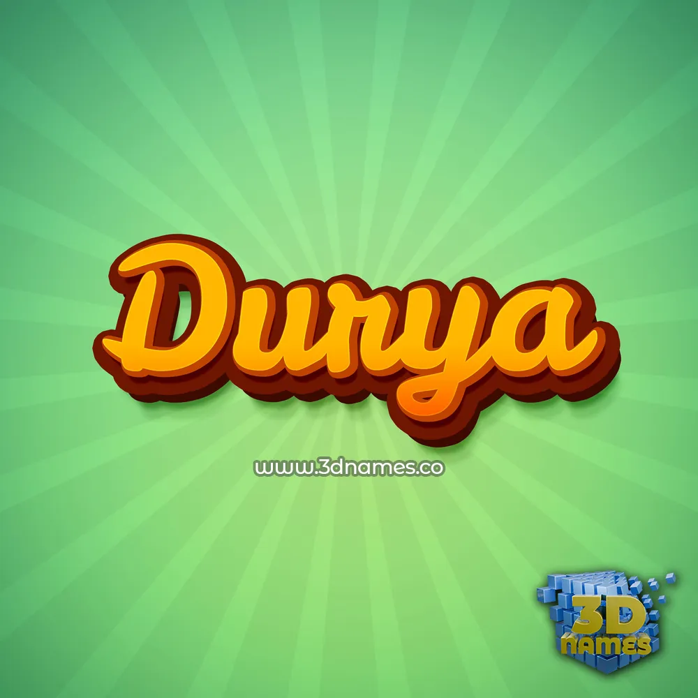 durya in Green Rays style - 3D name wallpaper