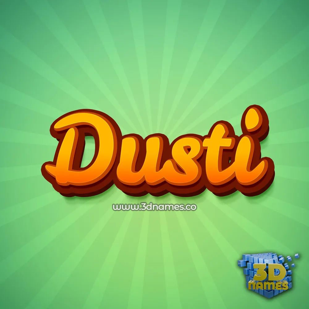 dusti in Green Rays style - 3D name wallpaper