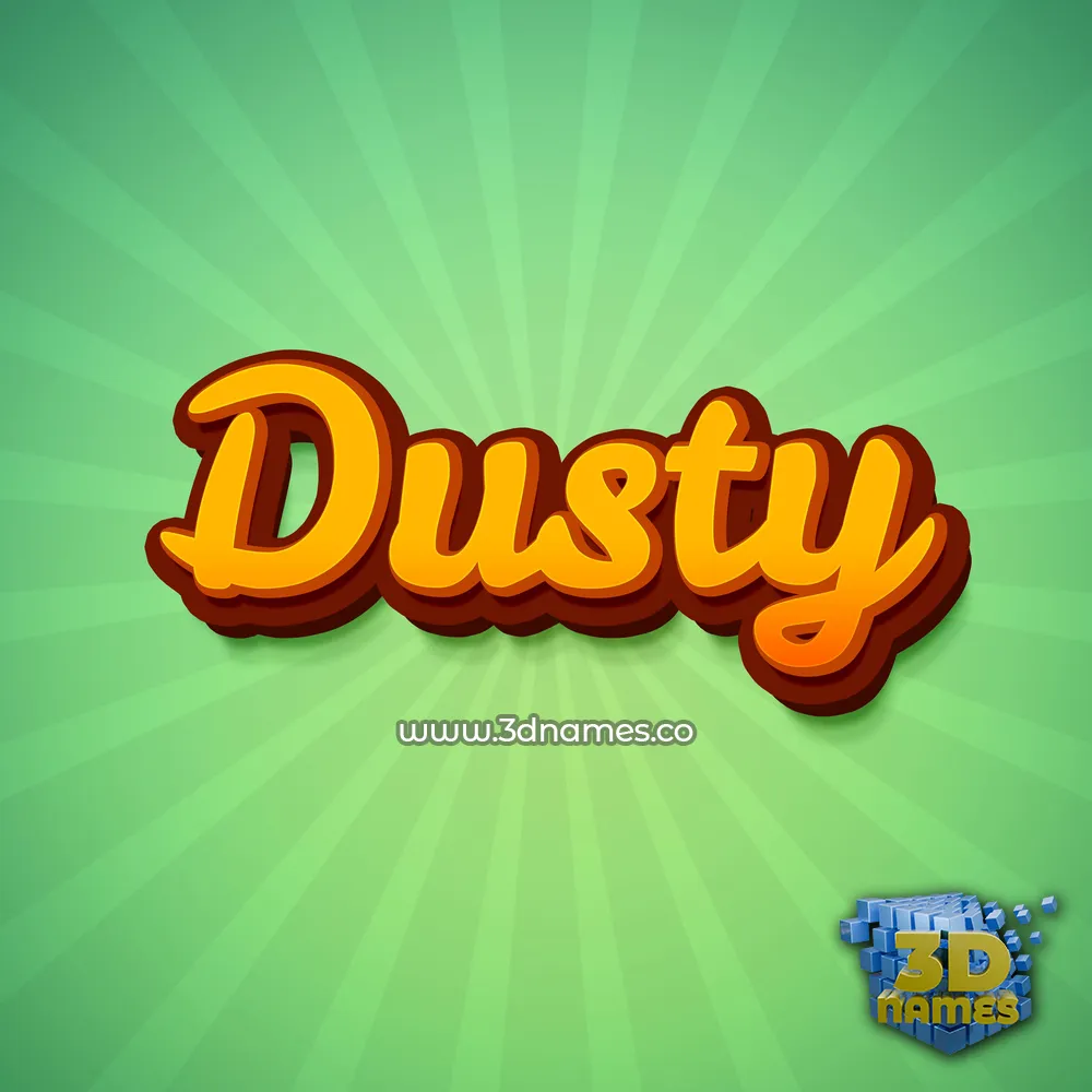 dusty in Green Rays style - 3D name wallpaper