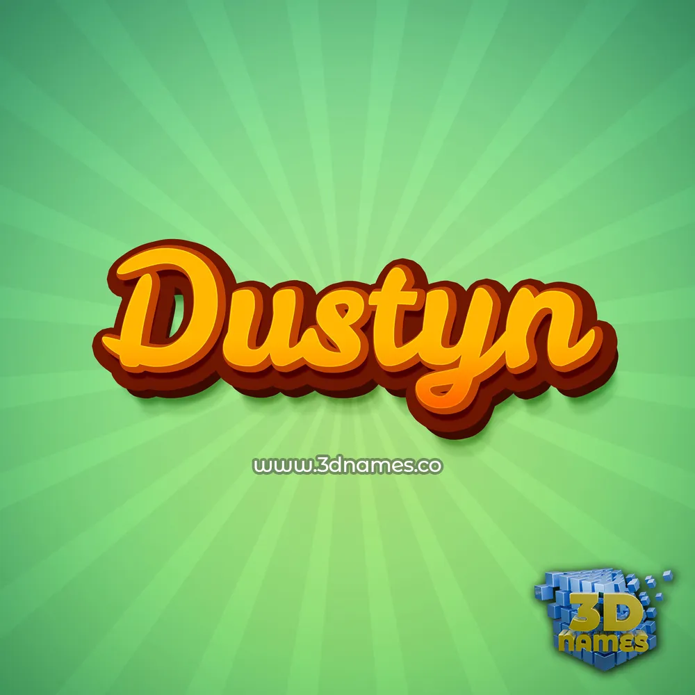 dustyn in Green Rays style - 3D name wallpaper