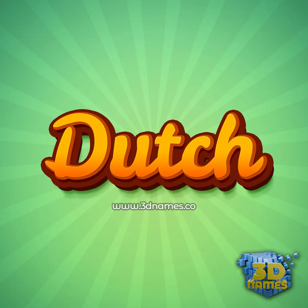 dutch in Green Rays style - 3D name wallpaper