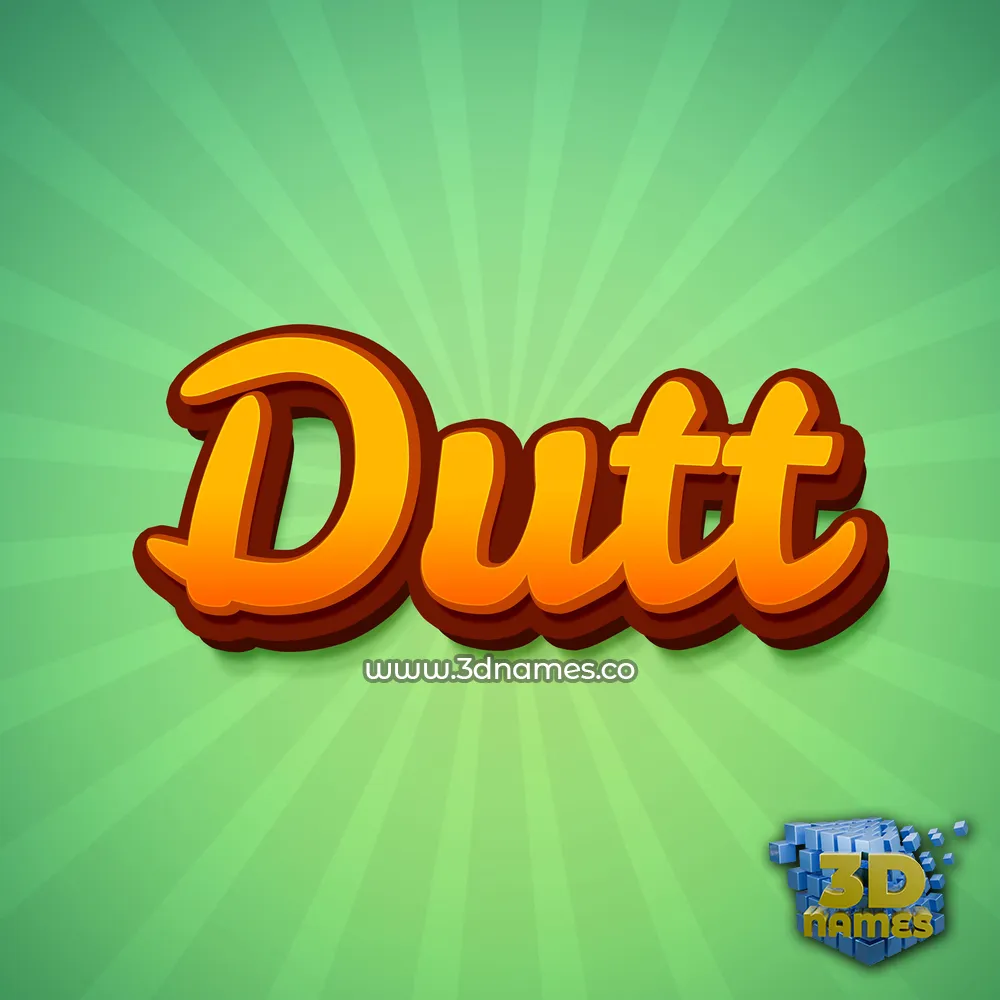 dutt in Green Rays style - 3D name wallpaper