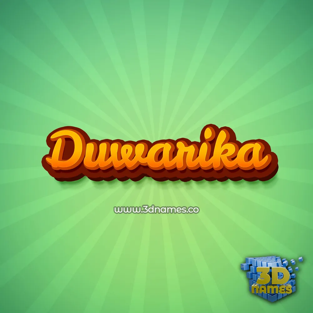 duwarika in Green Rays style - 3D name wallpaper