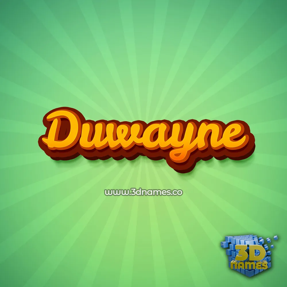 duwayne in Green Rays style - 3D name wallpaper