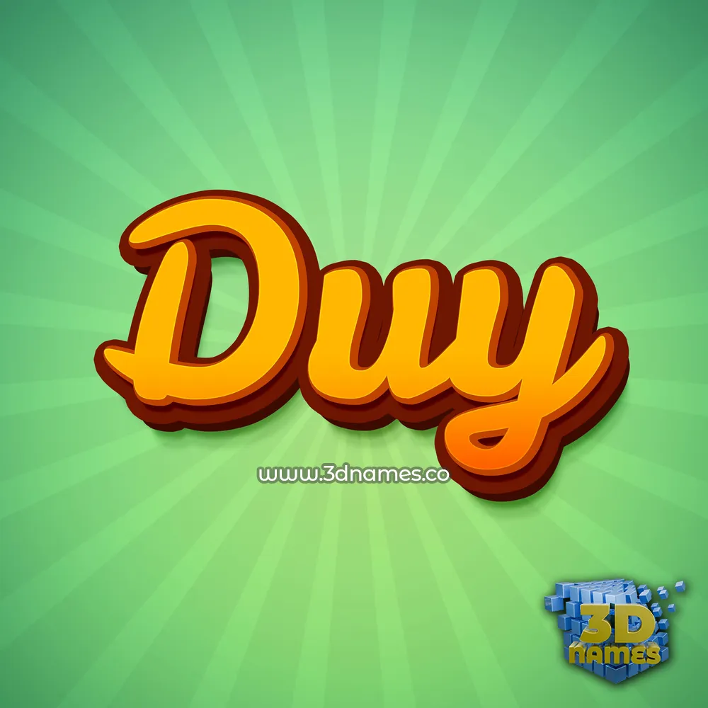 duy in Green Rays style - 3D name wallpaper