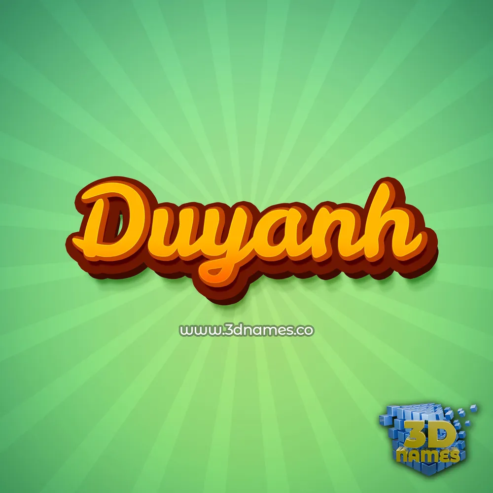 duyanh in Green Rays style - 3D name wallpaper