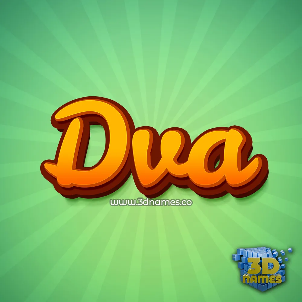 dva in Green Rays style - 3D name wallpaper