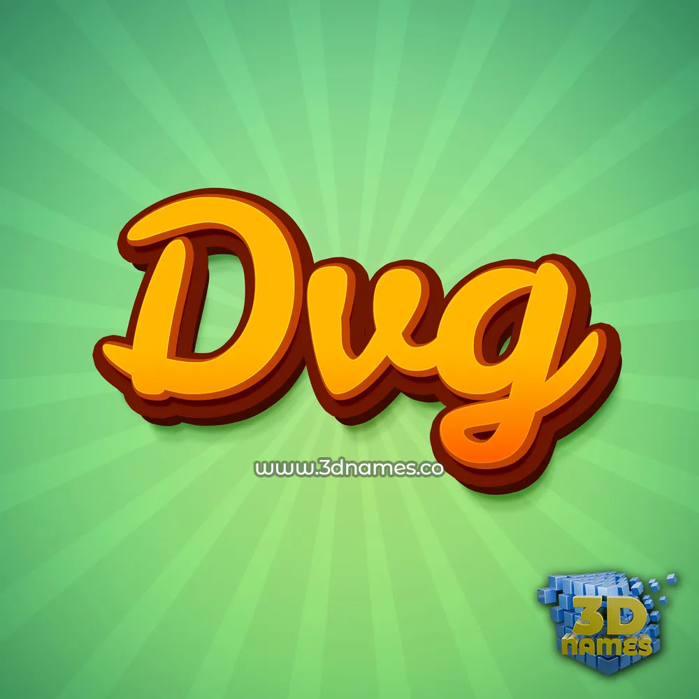 dvg in Green Rays style - 3D name wallpaper