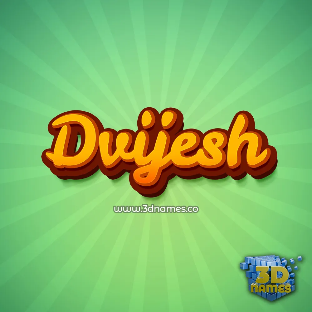 dvijesh in Green Rays style - 3D name wallpaper
