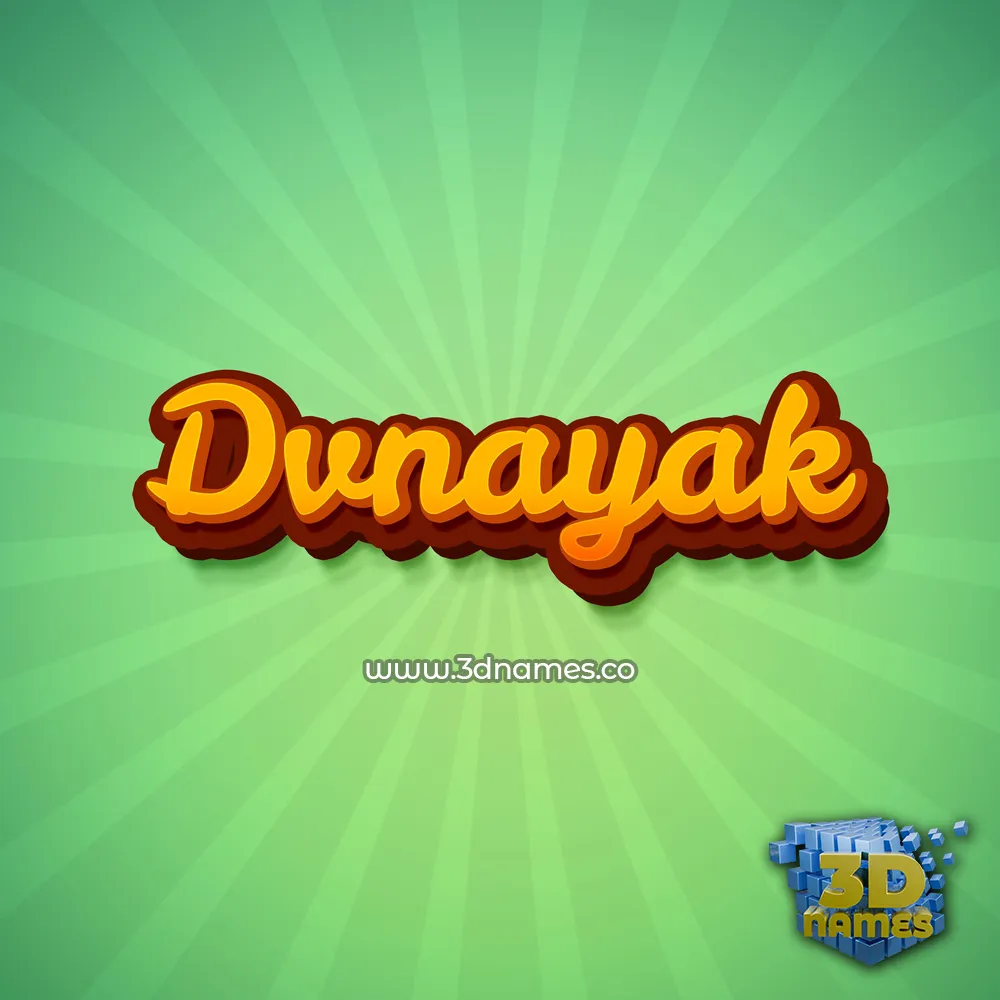 dvnayak in Green Rays style - 3D name wallpaper
