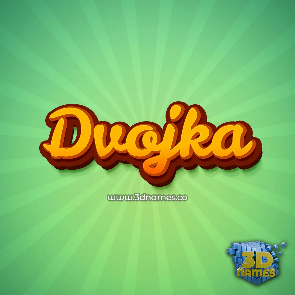 dvojka in Green Rays style - 3D name wallpaper