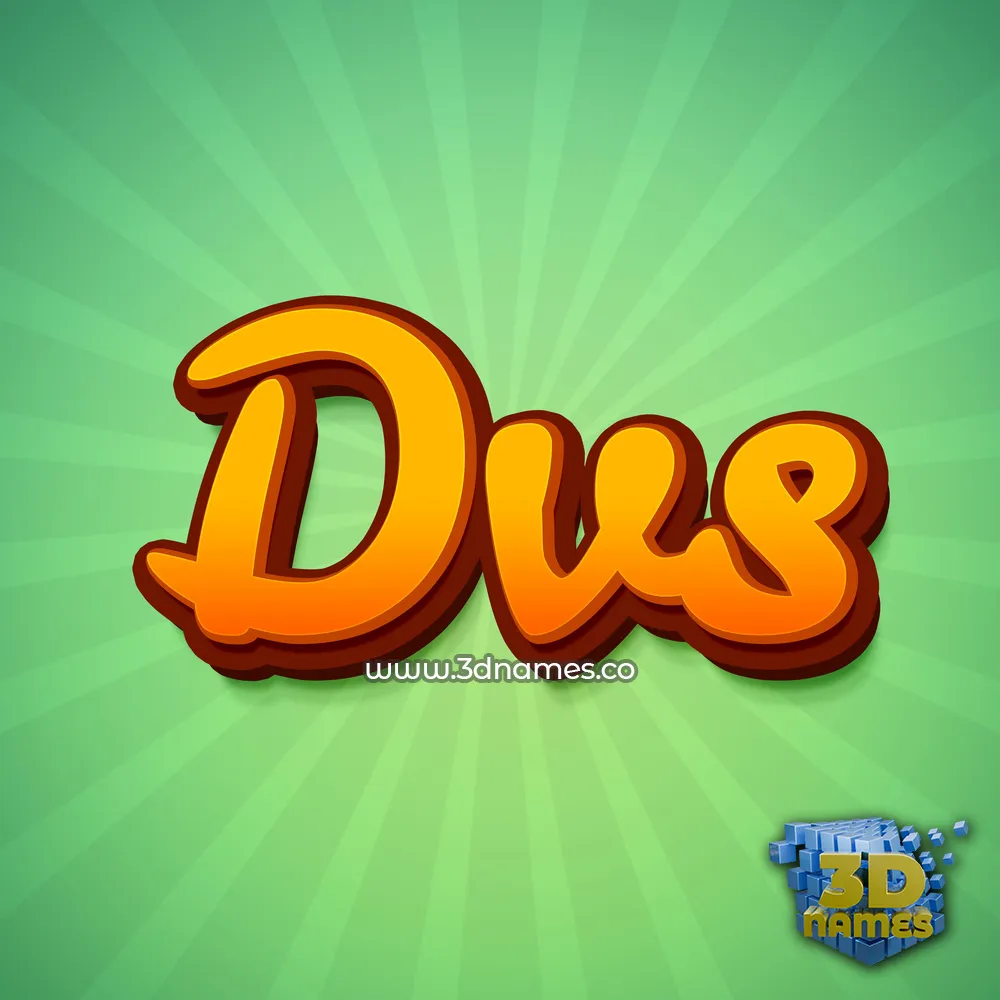 dvs in Green Rays style - 3D name wallpaper