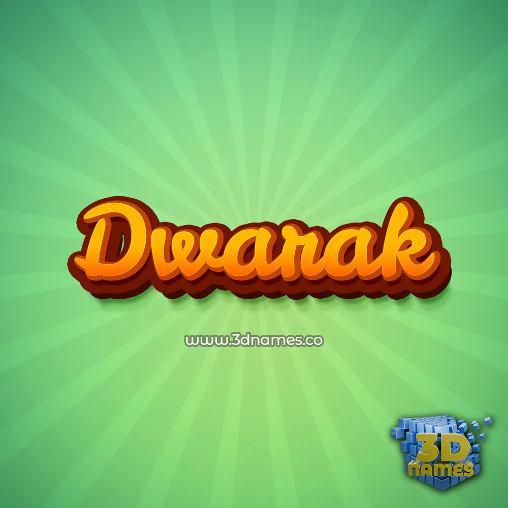 dwarak in Green Rays style - 3D name wallpaper