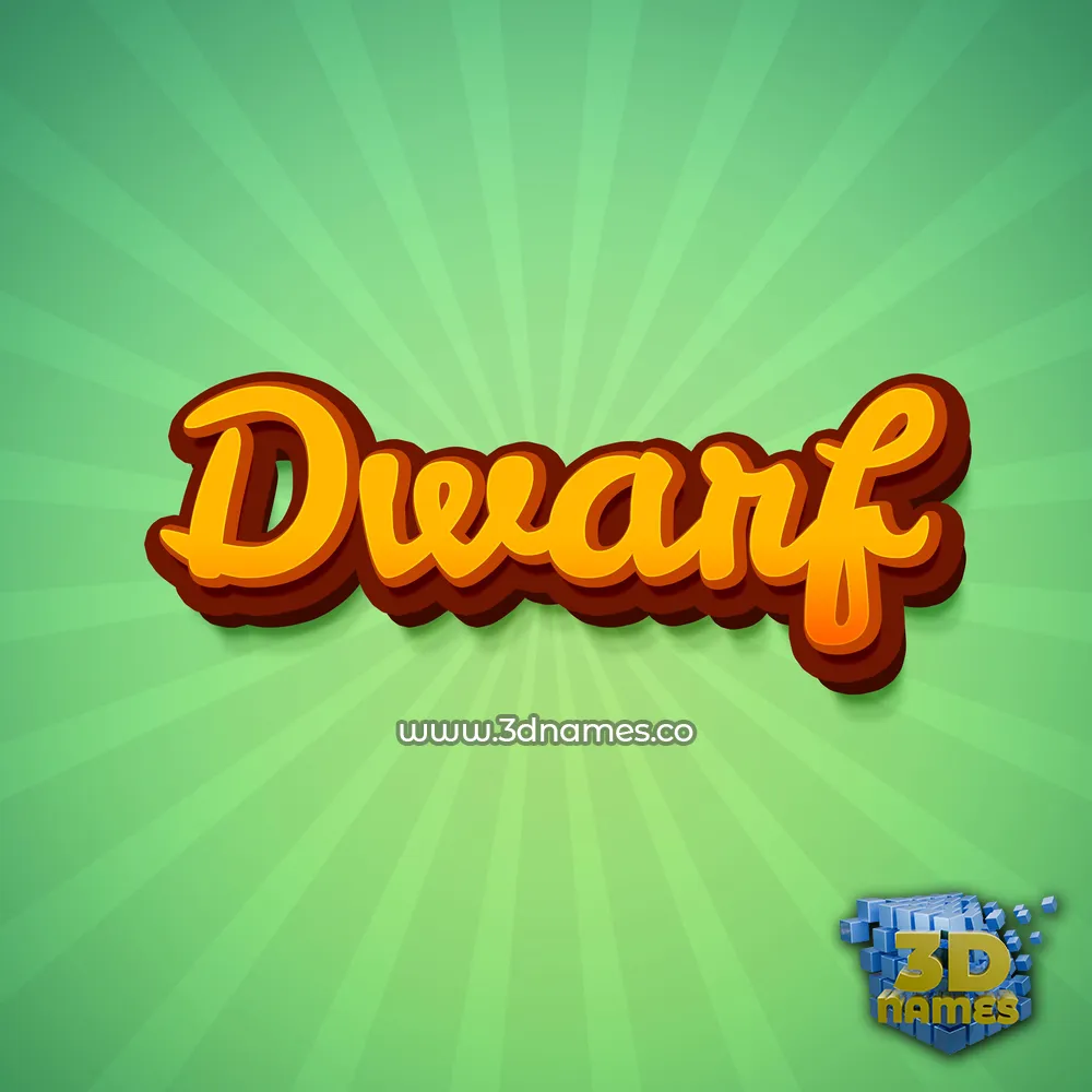 dwarf in Green Rays style - 3D name wallpaper