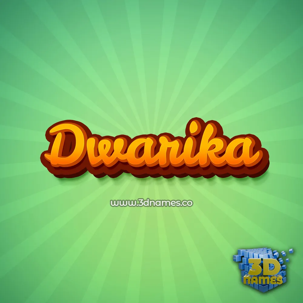 dwarika in Green Rays style - 3D name wallpaper