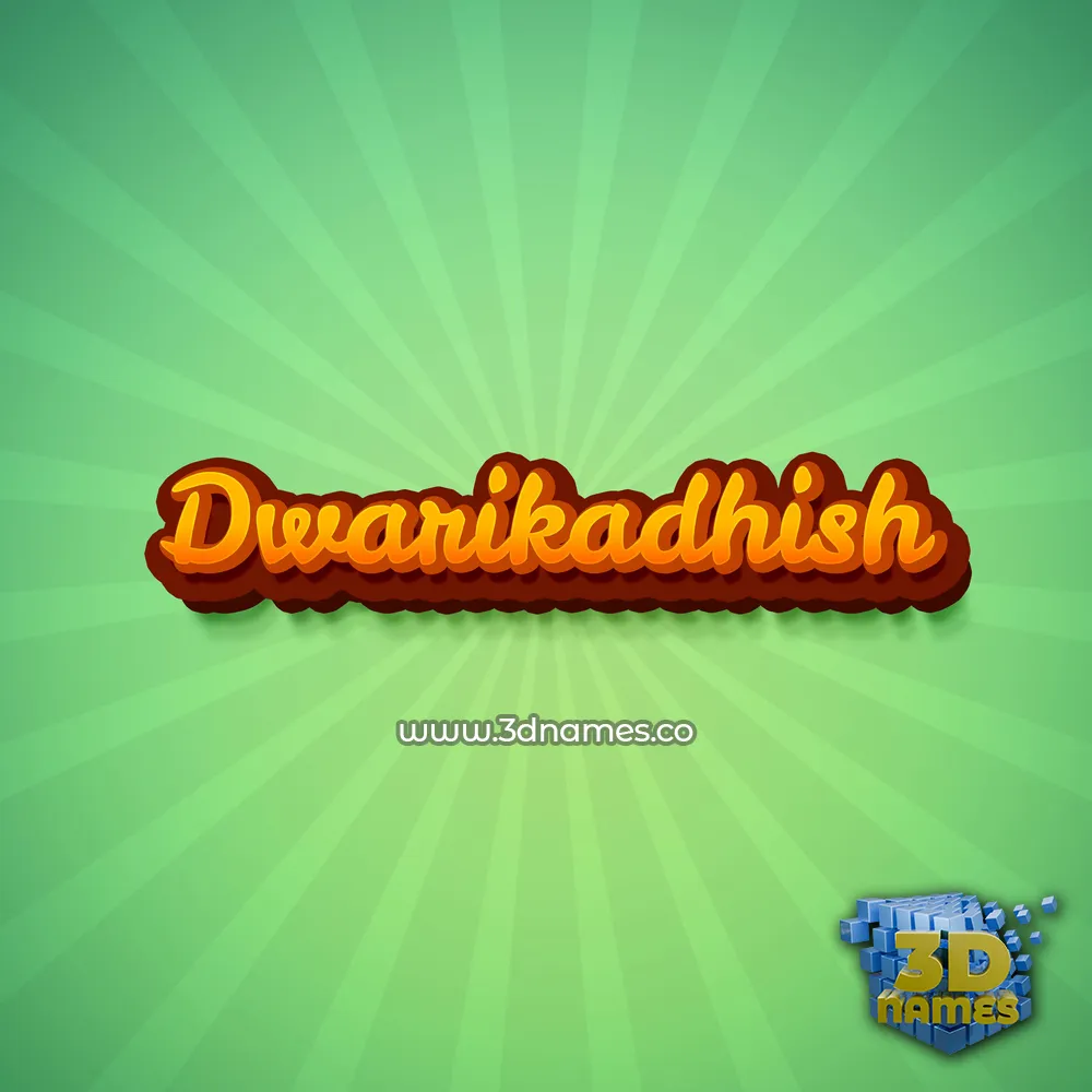 dwarikadhish in Green Rays style - 3D name wallpaper