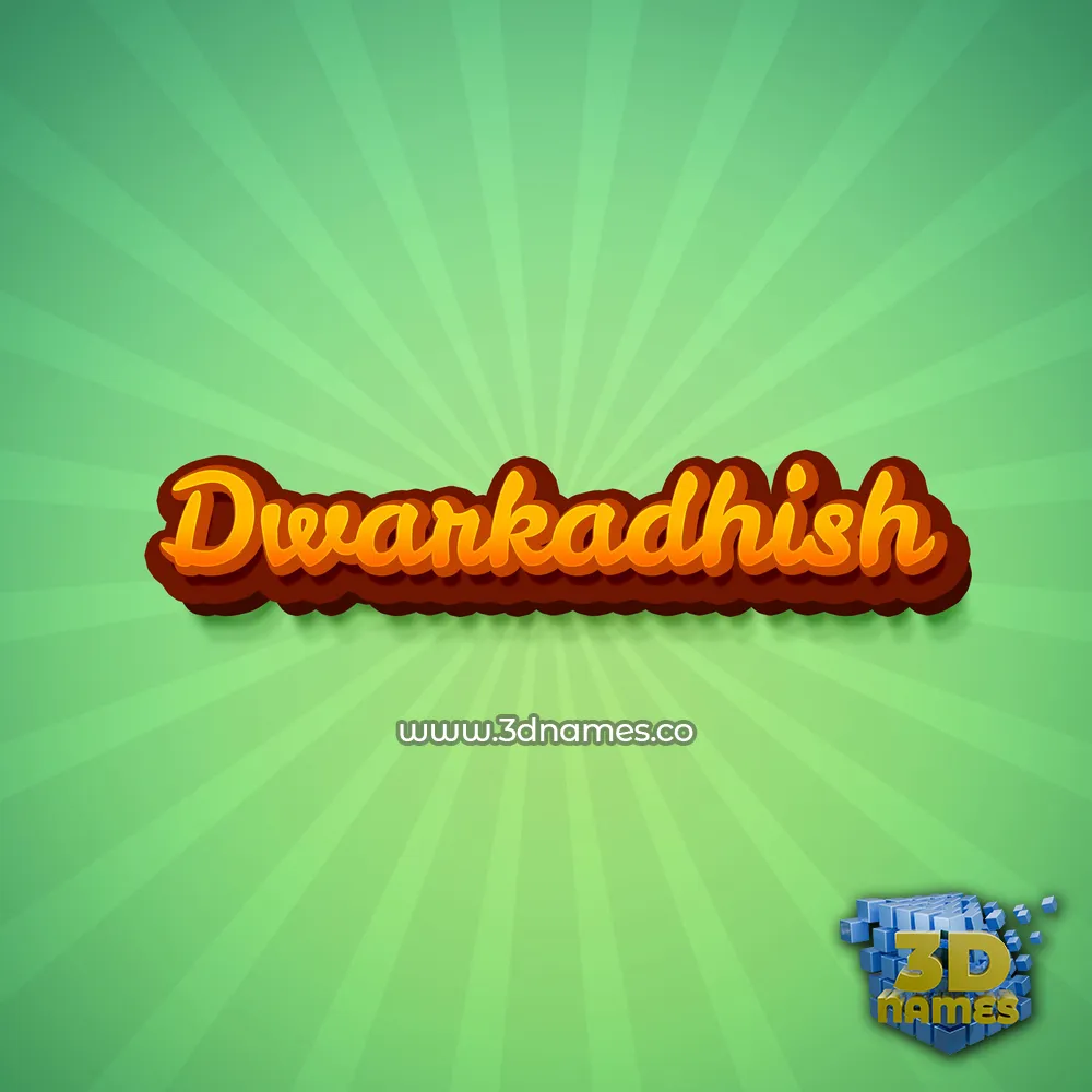 dwarkadhish in Green Rays style - 3D name wallpaper
