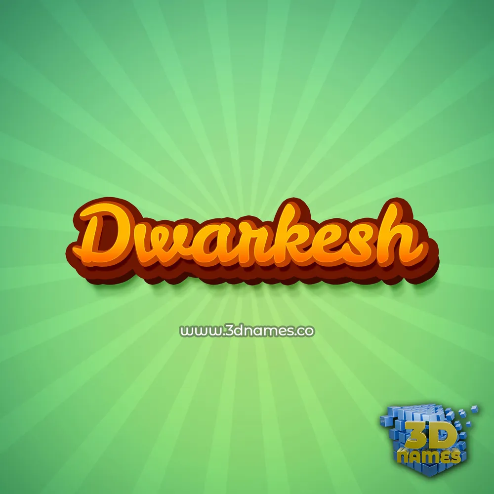 dwarkesh in Green Rays style - 3D name wallpaper