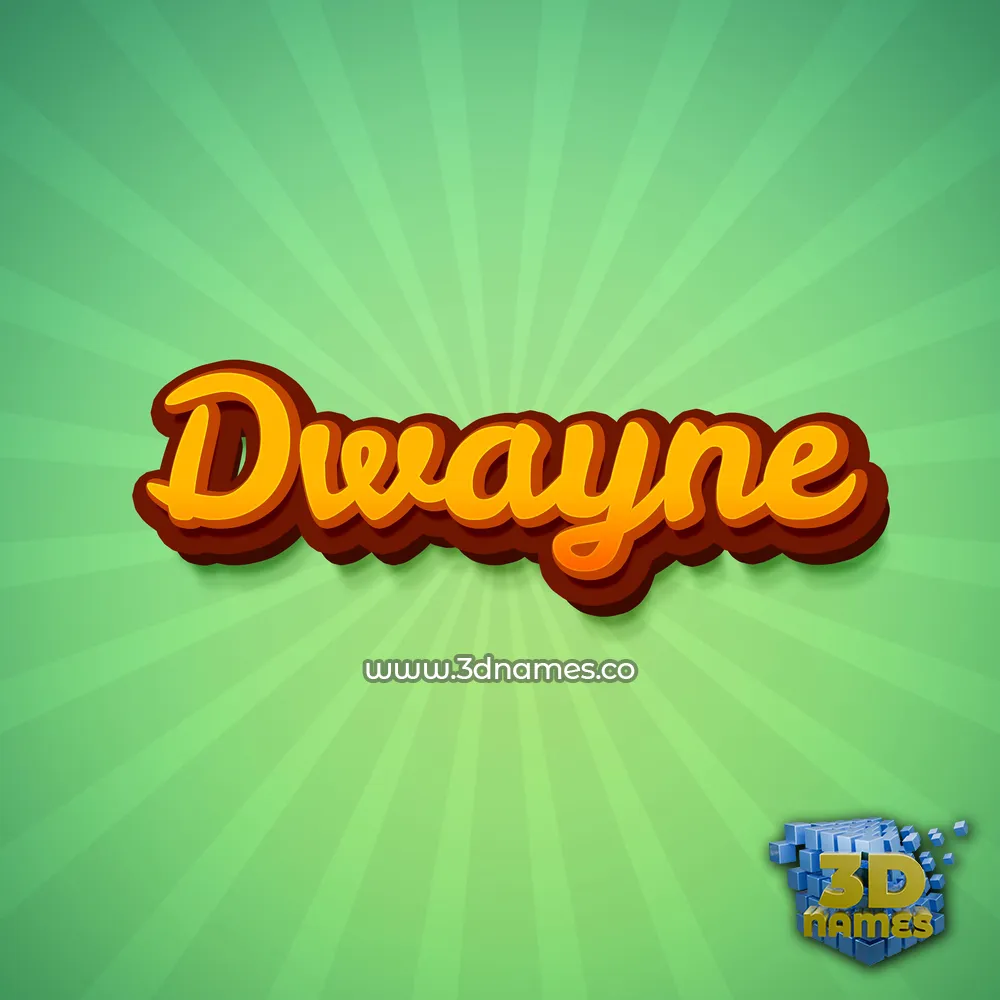 dwayne in Green Rays style - 3D name wallpaper