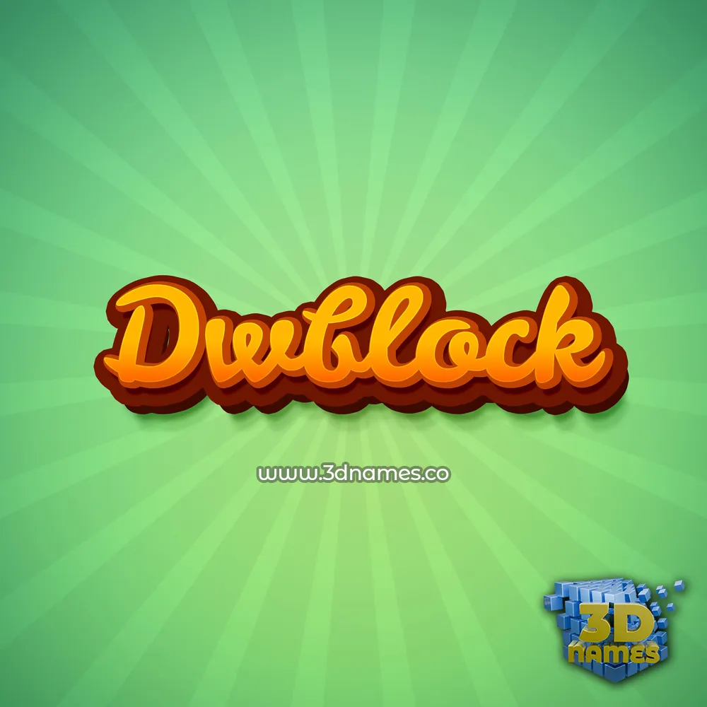 dwblock in Green Rays style - 3D name wallpaper