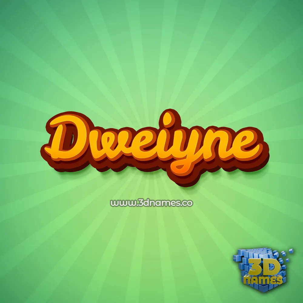 dweiyne in Green Rays style - 3D name wallpaper