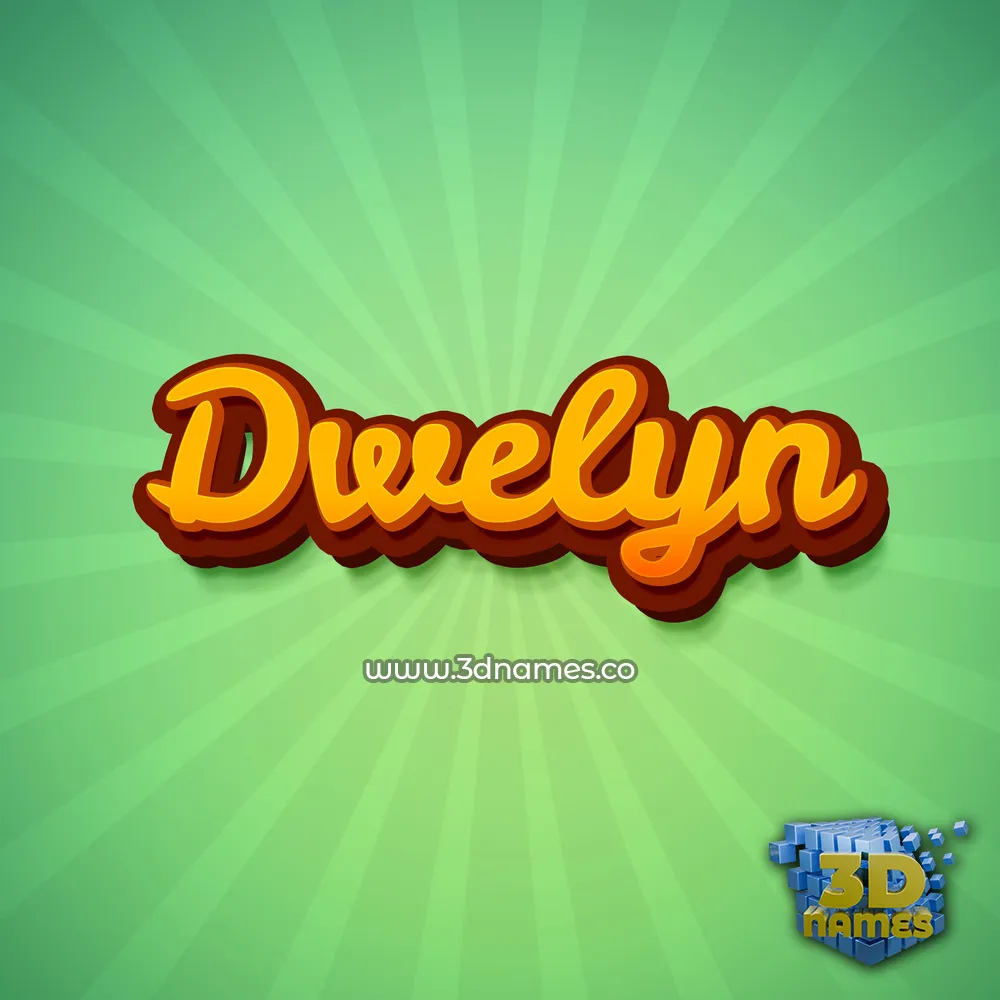 dwelyn in Green Rays style - 3D name wallpaper