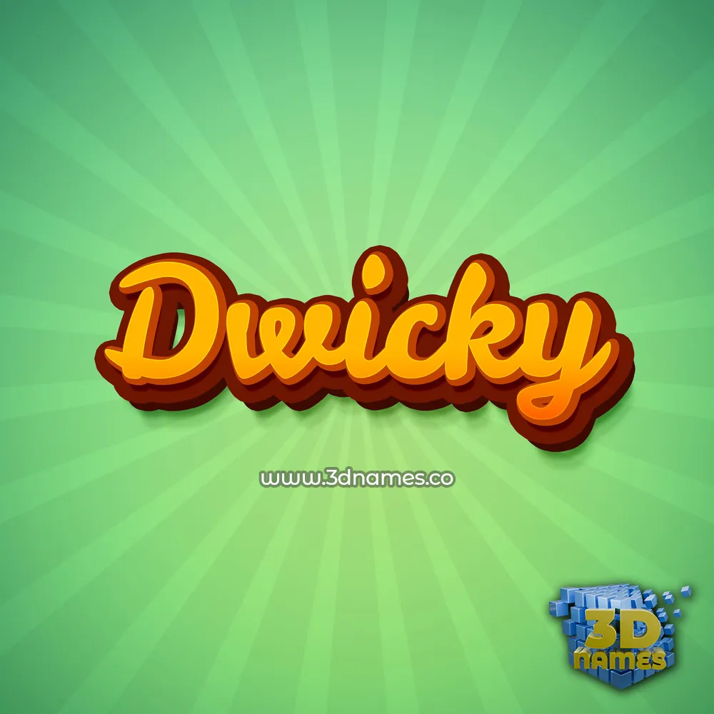 dwicky in Green Rays style - 3D name wallpaper