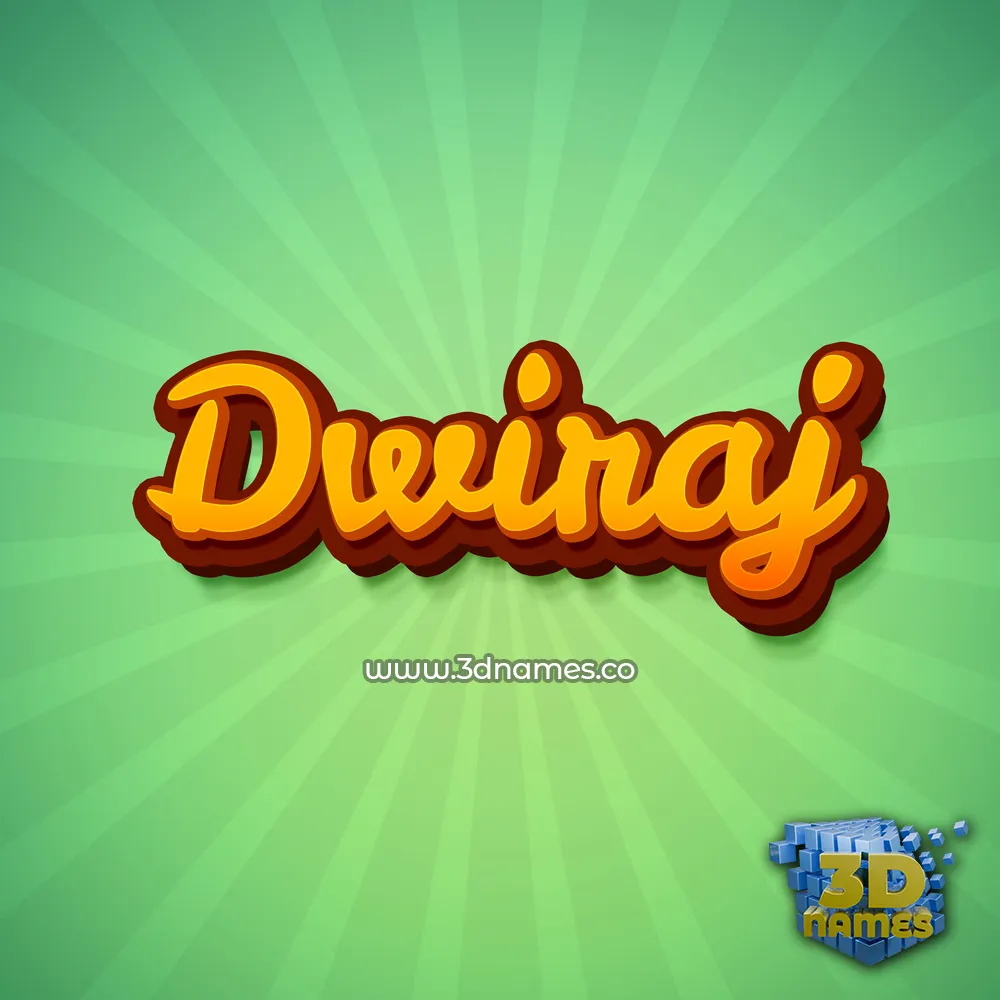 dwiraj in Green Rays style - 3D name wallpaper