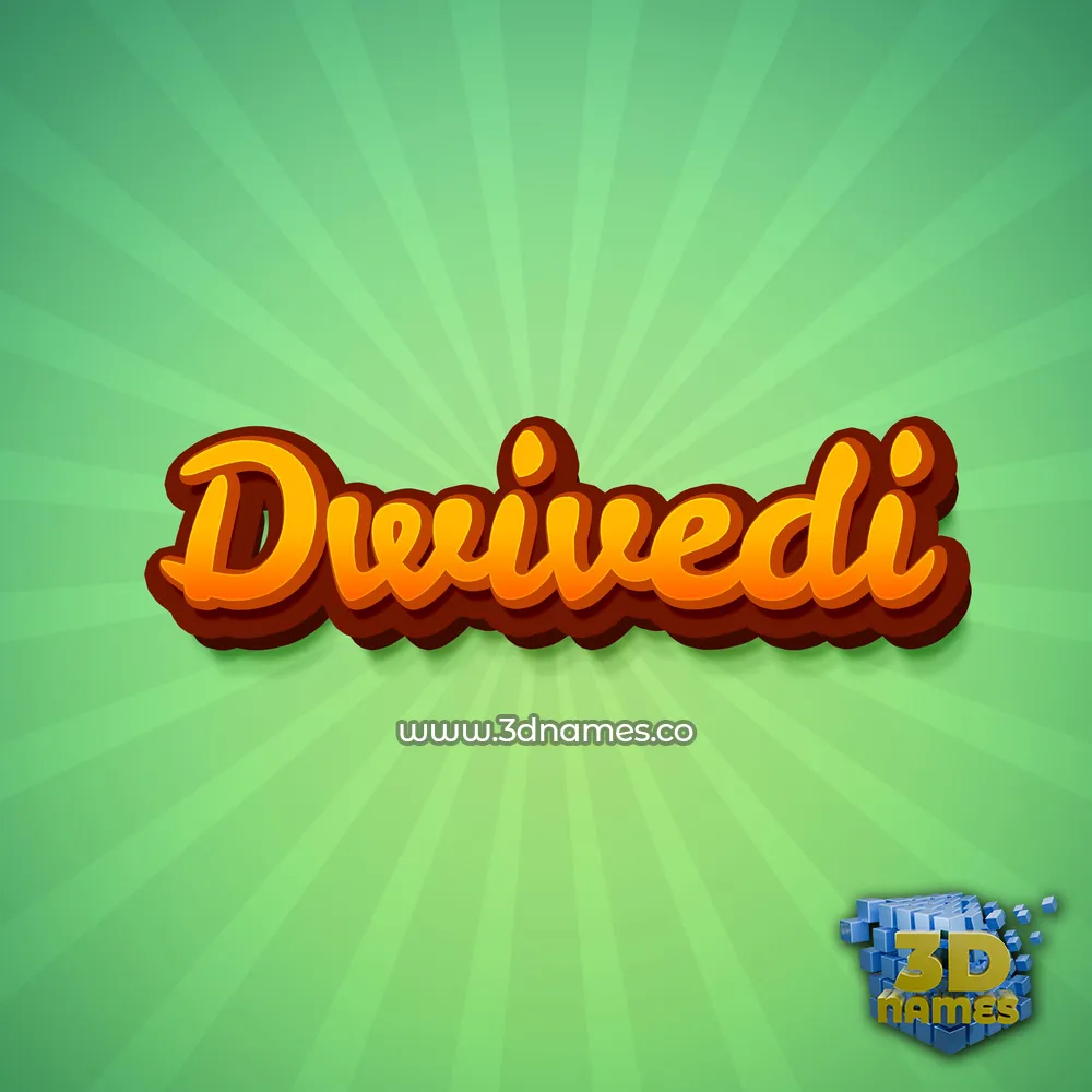 dwivedi in Green Rays style - 3D name wallpaper