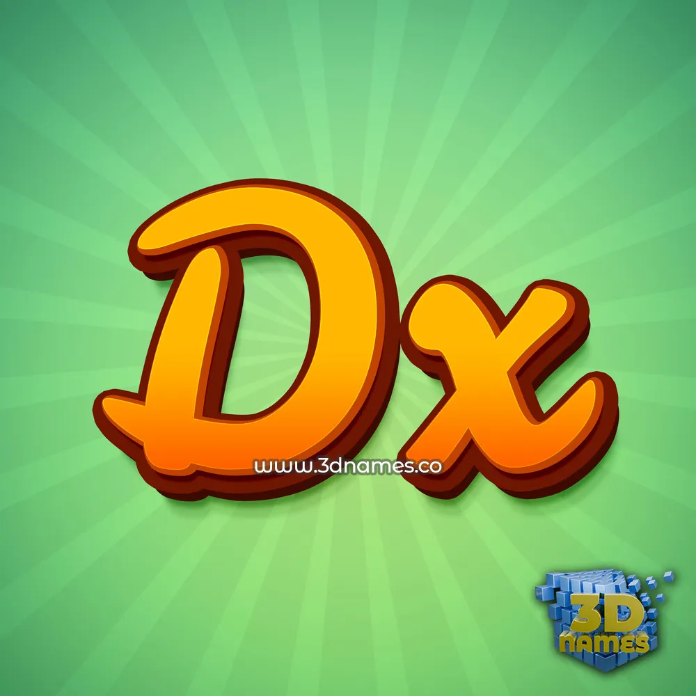 dx in Green Rays style - 3D name wallpaper