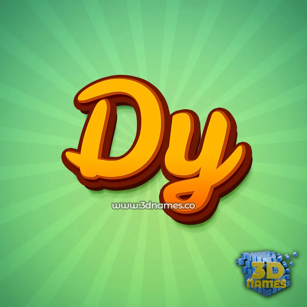 dy in Green Rays style - 3D name wallpaper