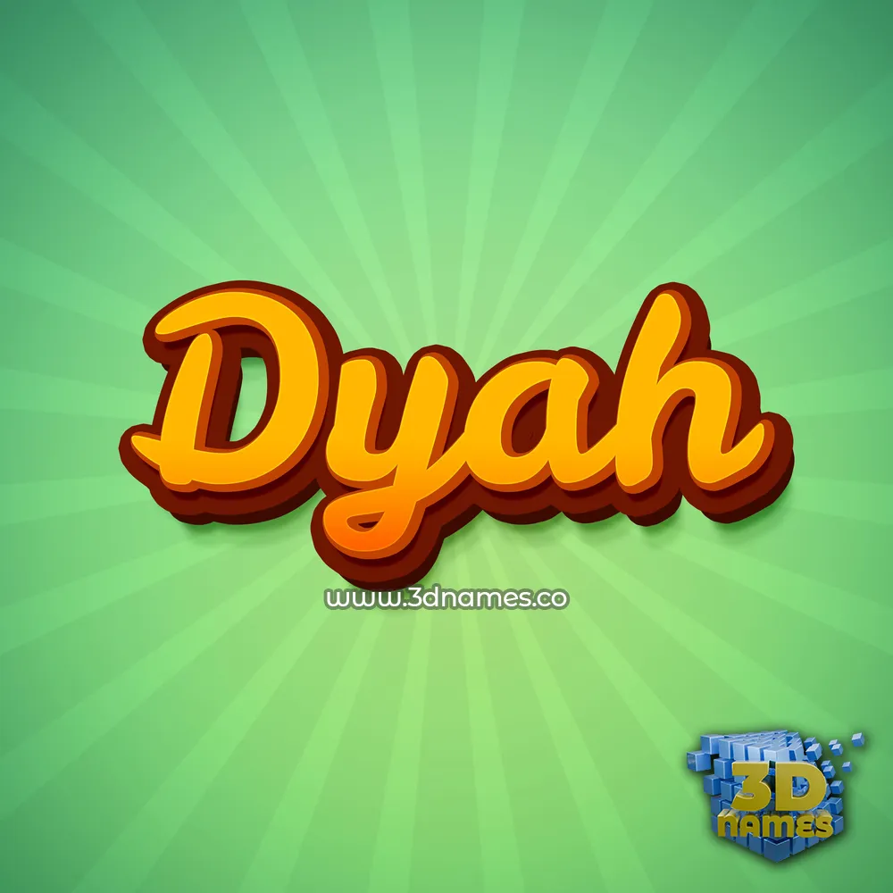 dyah in Green Rays style - 3D name wallpaper
