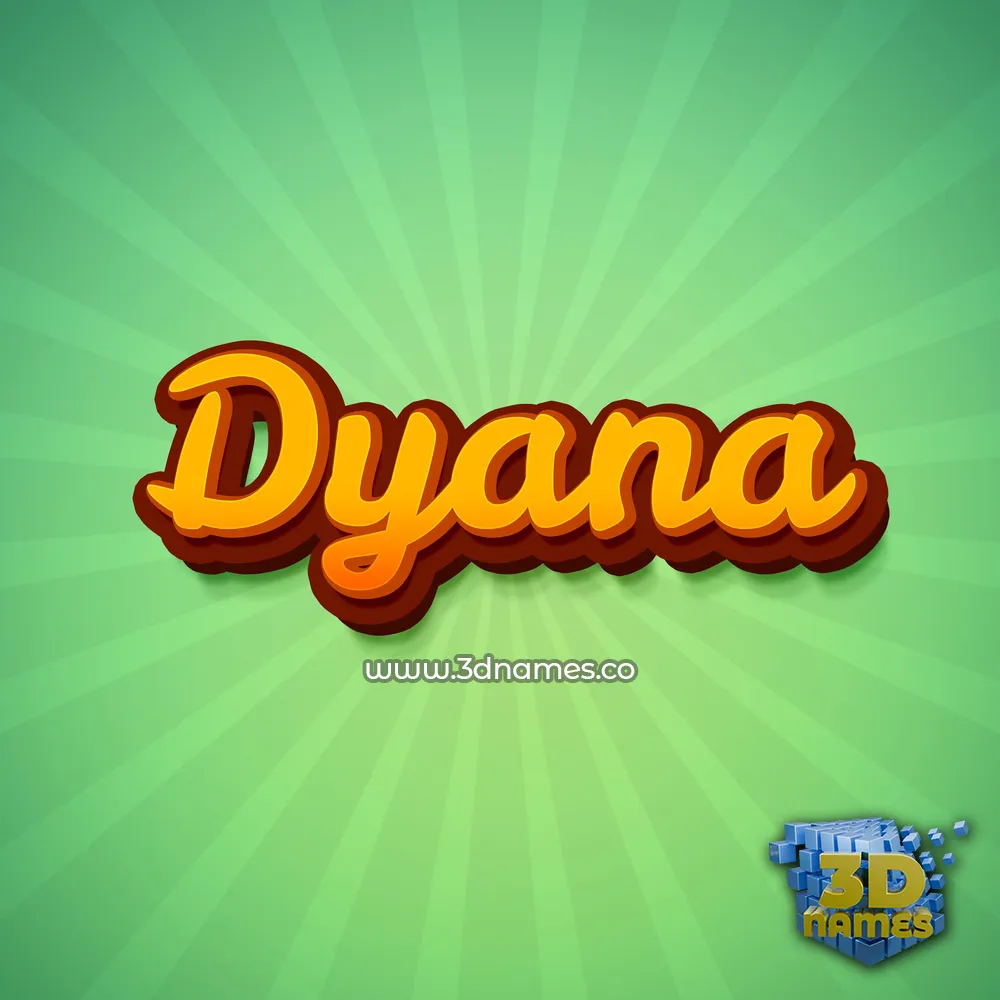 dyana in Green Rays style - 3D name wallpaper